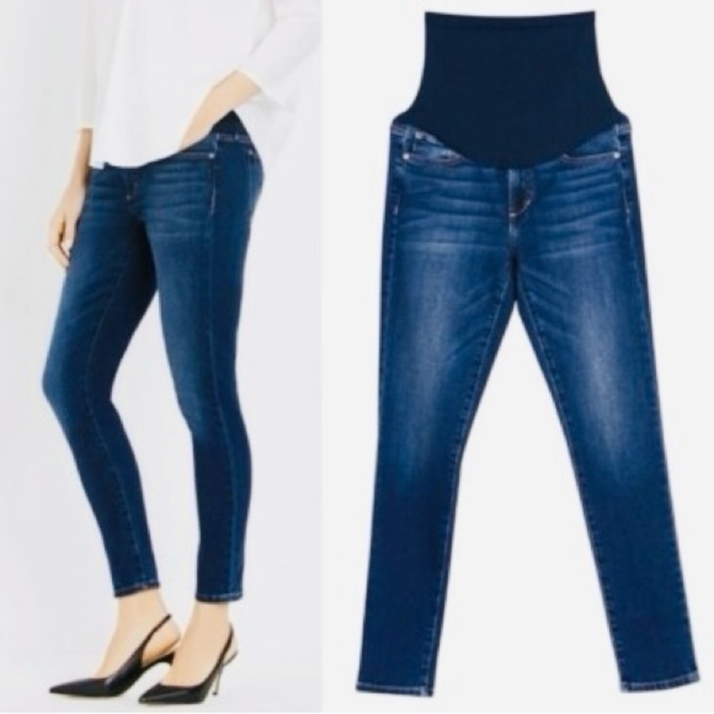 Joe's Jeans Dark Blue Maternity Women’s skinny Jeans with Overband Sz 29 NWOT
